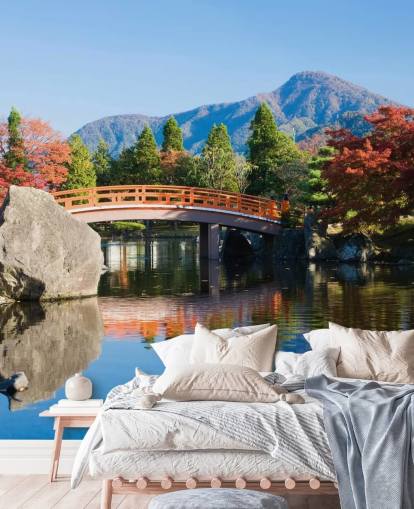oriental style garden wallpaper