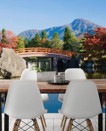 oriental style garden wallpaper