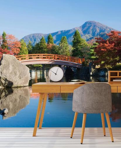 papel de parede de jardim estilo oriental
