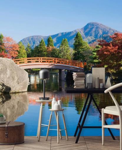 papel de parede de jardim estilo oriental