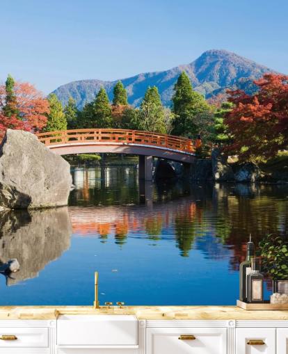 orientalsk stil hage tapet