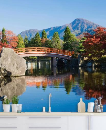 papier peint de jardin de style oriental