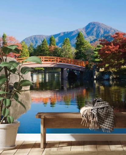 papier peint de jardin de style oriental