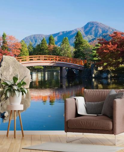 oriental style garden wallpaper