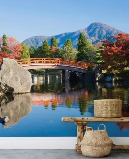 oriental style garden wallpaper