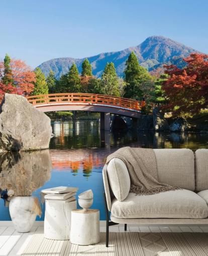 oriental style garden wallpaper