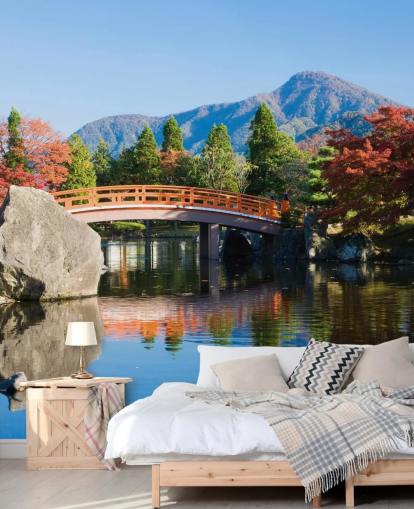 oriental style garden wallpaper
