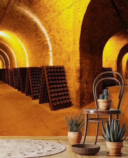 Lit Wine Tunnels 3D Wallpaper Lit Wine Tunnels 3D Wallpaper