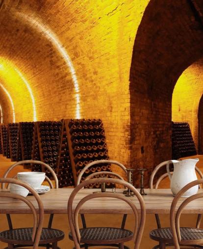 Fond d'écran 3D Lit Wine Tunnels