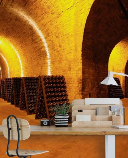 Fond d'écran 3D Lit Wine Tunnels