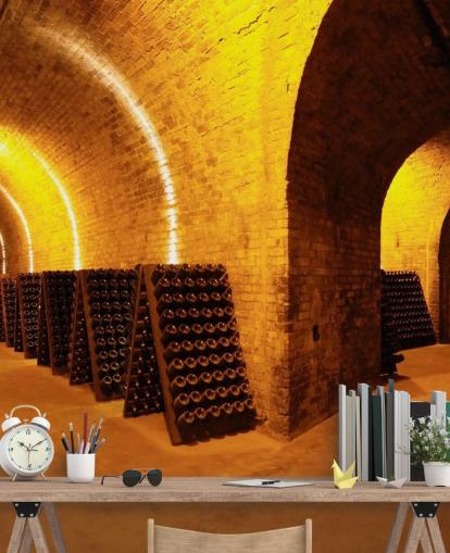 Sfondo 3D Lit Wine Tunnels