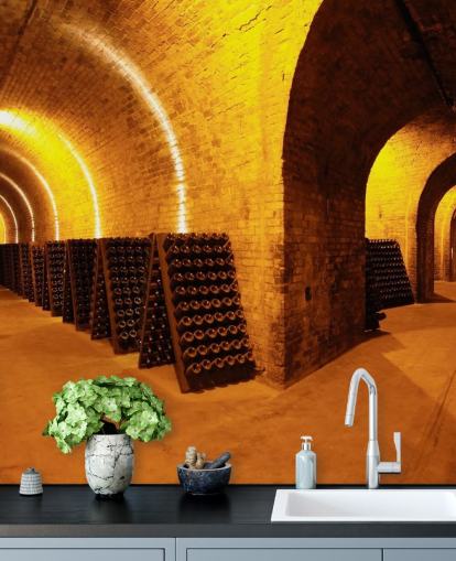 Fond d'écran 3D Lit Wine Tunnels