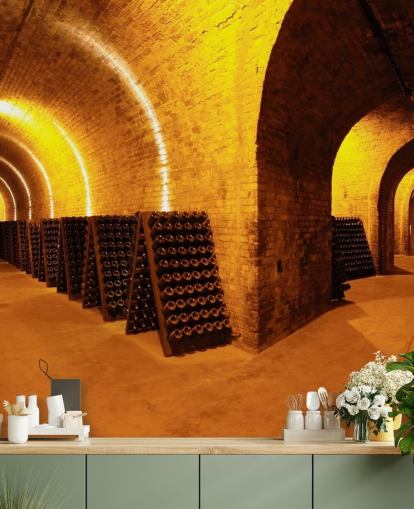 Oplyste vintunneler 3D tapet Oplyste vintunneler 3D tapet