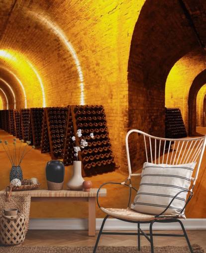 Fondo de pantalla 3D de túneles de vino iluminados