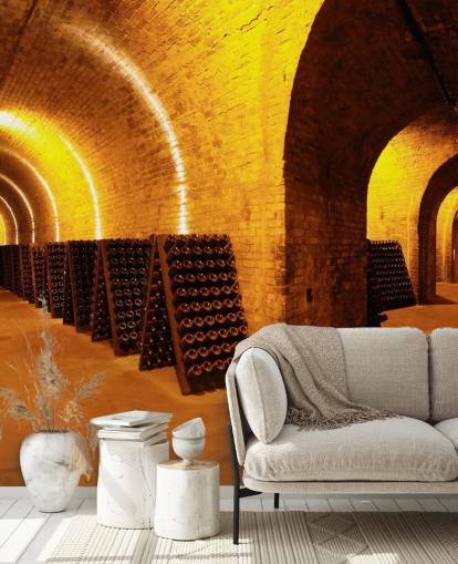 Fond d'écran 3D Lit Wine Tunnels