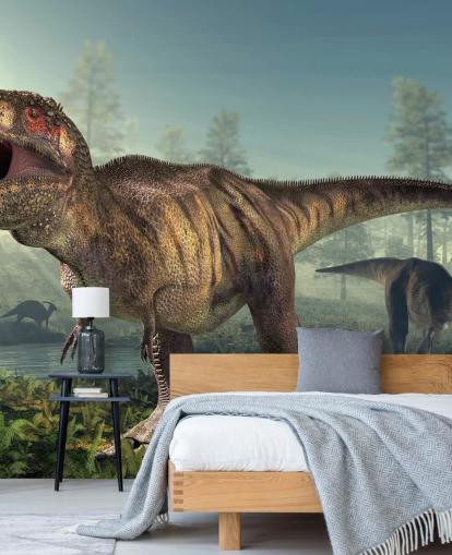 Papel pintado Caza de tiranosaurios rex