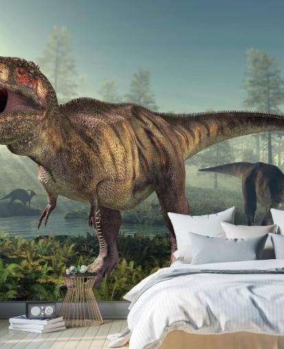 Papel pintado Caza de tiranosaurios rex