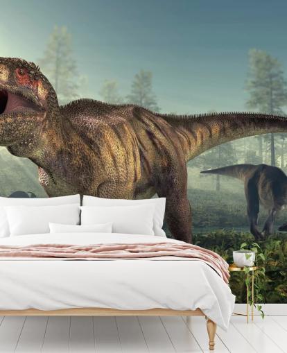 Papel pintado Caza de tiranosaurios rex Papel pintado Caza de tiranosaurios rex