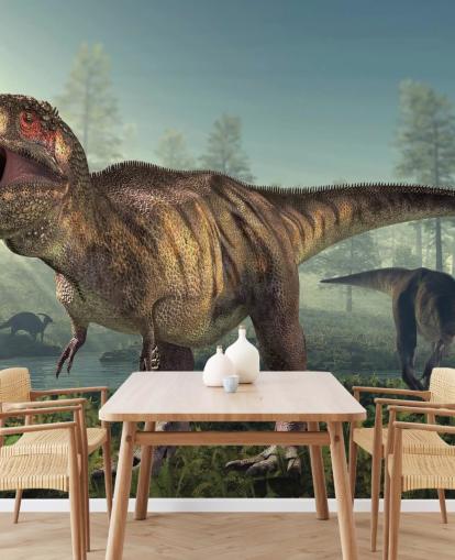 Papel pintado Caza de tiranosaurios rex