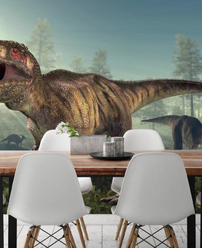 Tyrannosaurus Rex Hunts Wall Mural Wallpaper