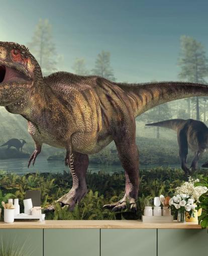 Tyrannosaurus Rex Hunts Wandtapete