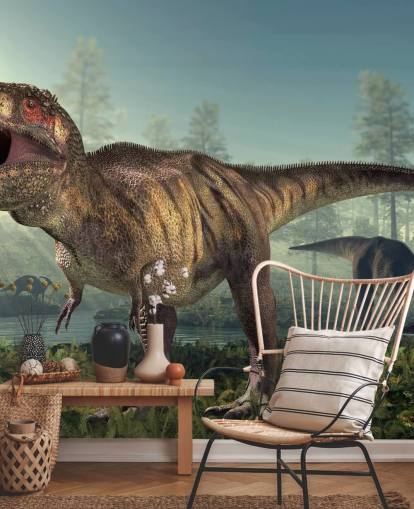 Papel pintado Caza de tiranosaurios rex