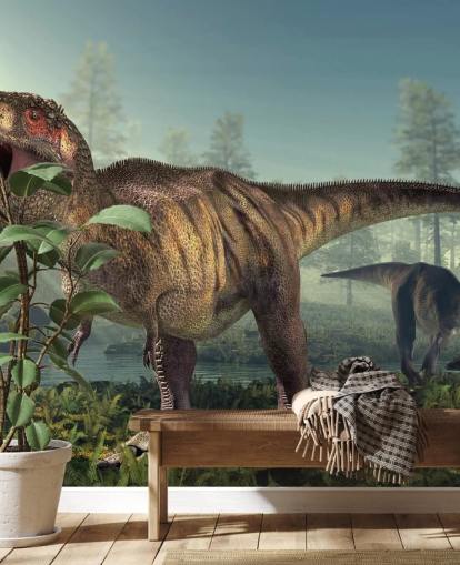 Tyrannosaurus Rex Hunts Wall Mural Wallpaper