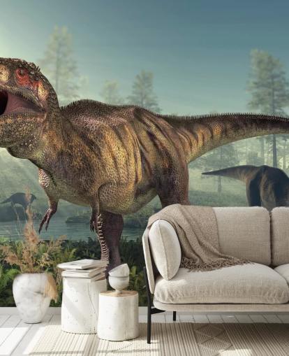 Tyrannosaurus Rex Hunts Muurschildering Behang