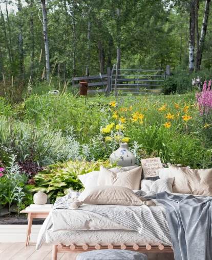 Brittisk blomma trädgård väggmålning Brittisk blomma trädgård väggmålning