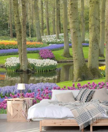 Farverige Tulipaner Park vægmaleri