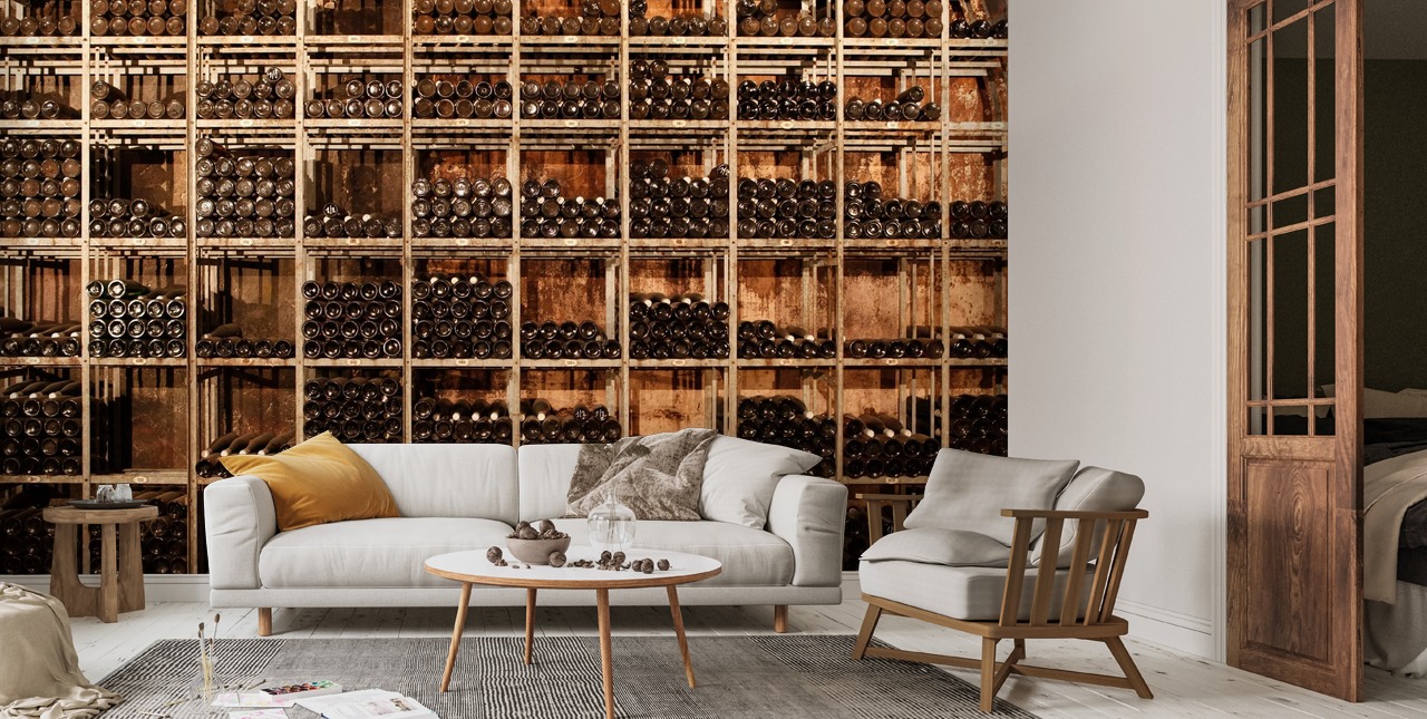 Wine Racks Wallpaper | Wallsauce UK