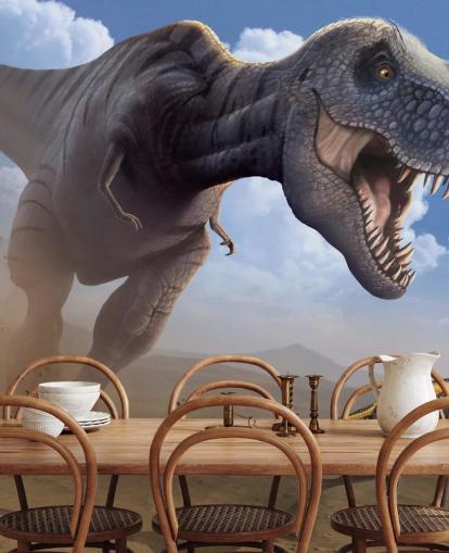 Tyrannosaurus Rex Lunch Wall Mural Wallpaper