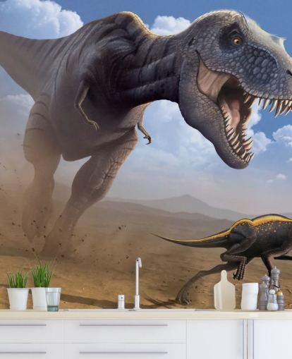 Tyrannosaurus Rex Lunch Wall Mural Wallpaper Tyrannosaurus Rex Lunch Wall Mural Wallpaper