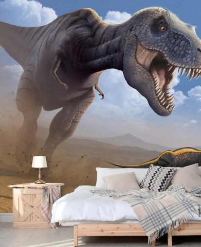 Tyrannosaurus Rex Lounas seinämaalaus Taustakuva