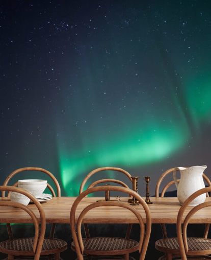 Green and Blue Nights Sky Wall Mural Green and Blue Nights Sky Wall Mural