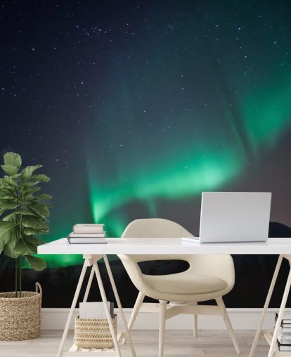 Green and Blue Nights Sky Wall Mural