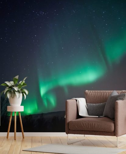 Green and Blue Nights Sky Wall Mural