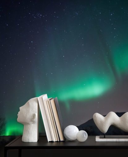 Green and Blue Nights Sky Wall Mural