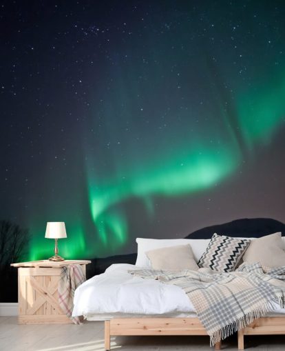 Decorazione murale con cielo di notti verdi e blu