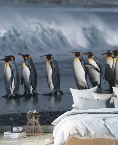 Penguins Queuing Up Wallpaper