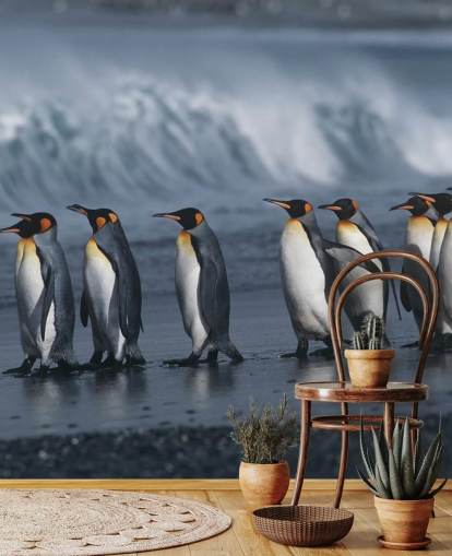 Fondo de pantalla de pingüinos haciendo cola Fondo de pantalla de pingüinos haciendo cola