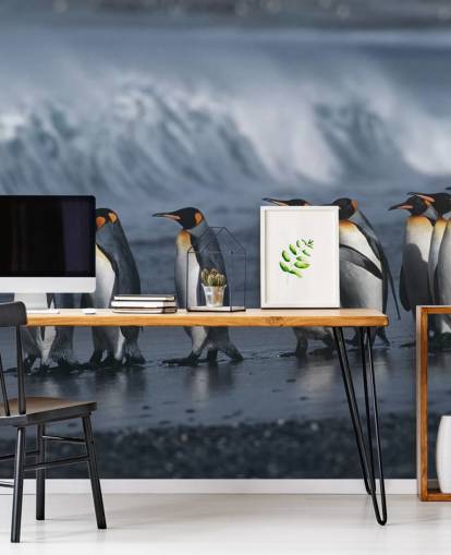 Pinguine Warteschlange Hintergrundbild
