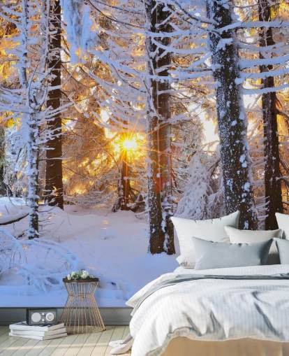 Snow Covered Trees Wall Mural Snow Covered Trees Wall Mural