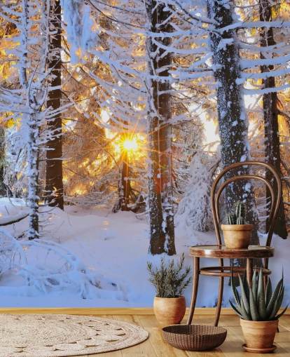 Snow Covered Trees Wall Mural