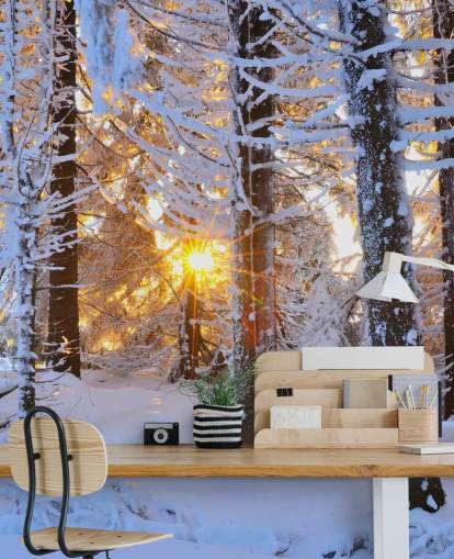 Snow Covered Trees Wall Mural Snow Covered Trees Wall Mural