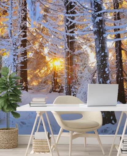 Snow Covered Trees Wall Mural