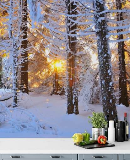 Snow Covered Trees Wall Mural