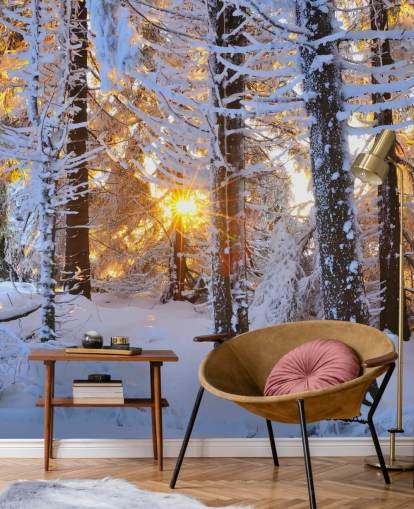 Snow Covered Trees Wall Mural Snow Covered Trees Wall Mural