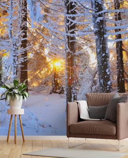 Snow Covered Trees Wall Mural