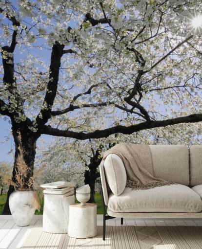Murales con alberi di ciliegio